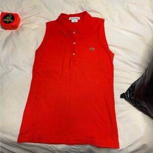 Lacoste Women's Sleeveless Polo Tank - Red